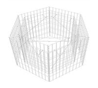 vidaXL Gabion Raised Bed - Hexagonal Galvanised Steel Outdoor Garden Plant Basket 100x90x50cm - Sturdy & Weather-Resistant Border for Plants