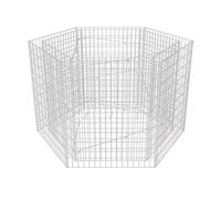 Large Gabion Raised Garden Bed Galvanised Steel Border Planter Silver