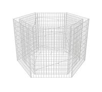 vidaXL Hexagonal Gabion Raised Bed - Galvanised Steel Garden/Outdoor Plant Border, 160x140x100cm, Silver Mesh Grid, Weather-Resistant