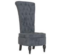 Vidaxl High Back Chair Dark Grey Velvet Button Design