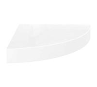 vidaXL Floating Corner Shelf High Gloss White 25x25x3.8 cm MDF Hanging Rack