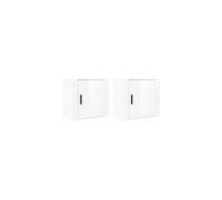 vidaXL High Gloss White Wall-mounted Bedside Cabinets in Engineered Wood, Space-saving Floating Design for Modern Bedrooms, 50x30x47cm â“ 2 pcs