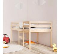 Vidaxl High Sleeper Bed Without Mattress 75X190 Cm Small Single Solid Wood Pine