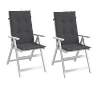 vidaXL Highback Chair Cushions 2 pcs Melange Anthracite 47.2x19.7x1.6 Fabric