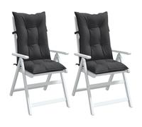 vidaXL Highback Chair Cushions 2 pcs Melange Anthracite 47.2x19.7x2.8 Fabric