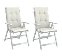 vidaXL Highback Chair Cushions 2 pcs Melange Cream 47.2x19.7x1.6 Fabric