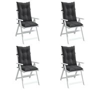 vidaXL Highback Chair Cushions 4 pcs Melange Anthracite 47.2x19.7x2.8 Fabric