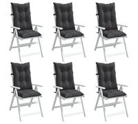 vidaXL Highback Chair Cushions 6 pcs Melange Anthracite 47.2x19.7x2.8 Fabric