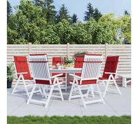 vidaXL Highback Chair Cushions 6 pcs Red Oxford Fabric