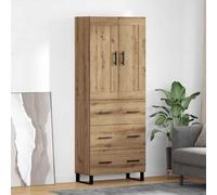 vidaXL Highboard 2 pcs Artisan Oak Engineered Wood and Glass