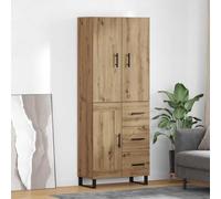 vidaXL Highboard 2 pcs Artisan Oak Engineered Wood and Glass
