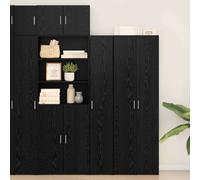vidaXL Highboard 2 pcs Black Oak 30 x 42.5 x 185 cm