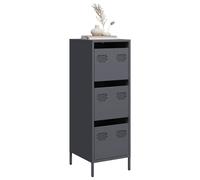 Highboard Anthracite Cold-Rolled Steel 39x35x103.5 cm 3-Drawer Storage Slim Unit