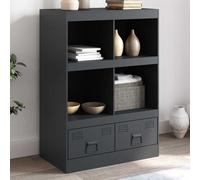Highboard Anthracite Cold-rolled Steel 67x39x95 cm Metal Storage Cabinet 4-Shelf