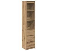 vidaXL Highboard Artisan Oak 37x35x180 cm Engineered Wood with Drawers and Shelves - Modern Display Cabinet for Living Room/Office