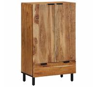 vidaXL Highboard Beige 60 x 33.5 x 100 cm Solid Acacia Wood, Rustic Style Sidebo