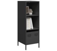 Highboard Black Cold-Rolled Steel 35x39x103.5cm 2 Compartments Drawer Storage XL