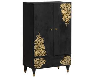 vidaXL Highboard Black 60 x 33 x 100 cm Solid Mango Wood