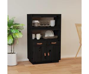 vidaXL Highboard Black 67x40x108.5 cm Solid Wood Pine