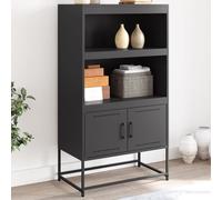 Highboard black steel 68.5x38.5x123.5 cm industrial storage cabinet 2door unit