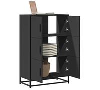 vidaXL Highboard Black 68x35x106.5 cm Engineered Wood and Metal, Black