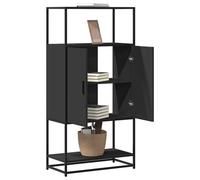 vidaXL Highboard Black 68x35x139 cm Engineered Wood and Metal side cabinet