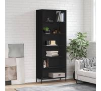 vidaXL Highboard Black 69.5x32.5x180 cm Engineered Wood, Black