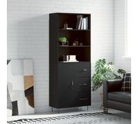 Highboard Black 69.5x34x180 cm Engineered Wood