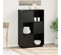 vidaXL Highboard Black 74x35x117 cm Solid Wood Pine