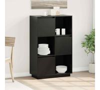 vidaXL Highboard Black 74x35x117 cm Solid Wood Pine NEW