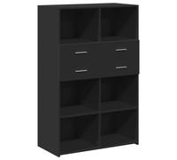 vidaXL Highboard Black 80x42.5x124 cm Engineered Wood Cabinet - Storage Cabinet with Handles for Bedrooms, Living Rooms, and Hallways