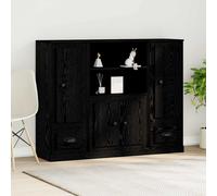 vidaXL Highboard Black Oak 132 x 35.5 x 103.5 cm Engineered wood