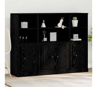 vidaXL Highboard Black Oak 132 x 35.5 x 103.5 cm Engineered Wood