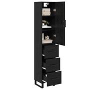 vidaXL Highboard Black Oak 34.5 x 34 x 180 cm Engineered Wood