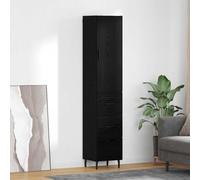 vidaXL Highboard Black Oak 34.5 x 34 x 180 cm Engineered Wood