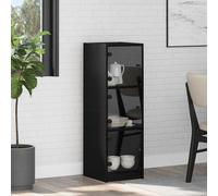 Highboard Black Oak 35x37x109cm Engineered Wood 3-Door Rustic Display for Living