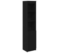 vidaXL Highboard - Black Oak Cabinet - 37.5x35x180 cm - Engineered Wood Storage Unit - Modern Sideboard with 5 Shelves - Living Room/Bedroom/Bathroom/Kitchen Cupboard
