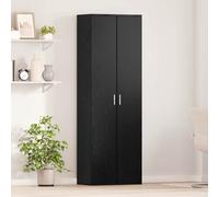 Highboard Black Oak 60 x 35 x 180 cm Engineered Wood Storage Cabinet with Doors