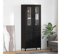 vidaXL Highboard Black Oak 69.5 x 34 x 180 cm Engineered Wood