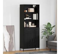 vidaXL Highboard Black oak 69.5 x 34 x 180 cm Engineered Wood