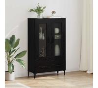 vidaXL Highboard Black Oak 70 x 31 x 115 cm Engineered Wood and Iron