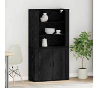 vidaXL Highboard Black Oak 80 x 33 x 150 cm Engineered Wood