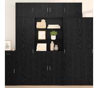 vidaXL 2 Door 2 Shelf Black Oak Sideboard - Size: 185 x 80 x 42.5cm - Wilko