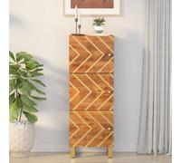 Vidaxl Highboard Brown And Black 40X33.5X110 Cm Solid Wood Mango