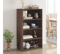Highboard Brown Oak 70x41x124 cm Engineered Wood Storage Cabinet Minimalist Unit