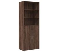 vidaXL Highboard Brown Oak 70x42.5x185 cm Engineered Wood Storage Cabinet - Modern Style for Living Room, Bedroom, and Hallway