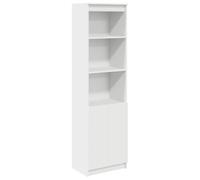 vidaXL Highboard Cabinet - White Engineered Wood Side Cabinet, 50x35x180 cm, Modern Storage for Kitchen, Bathroom & Living Room