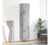 Highboard Concrete Grey 34.5x34x180 cm Engineered Wood