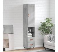 vidaXL Highboard Concrete Grey 34.5x34x180 cm Engineered Wood