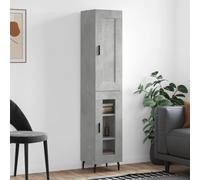 Highboard Concrete Grey 34.5x34x180 cm Engineered Wood